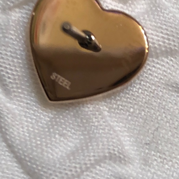 Michael Kors Rose Gold Plated Stainless Steel Crystal Heart Stud Earrings NWT - Picture 6 of 16